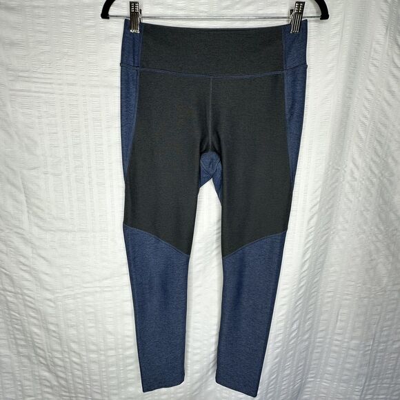 Outdoor Voices Leggings Womens Medium Blue Black Two Tone Crop Workout Gym - Picture 2 of 12